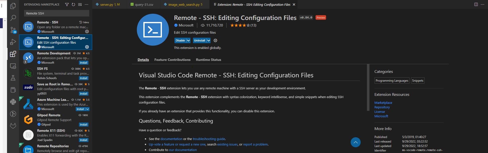 Remote -SSH Editing Configuration